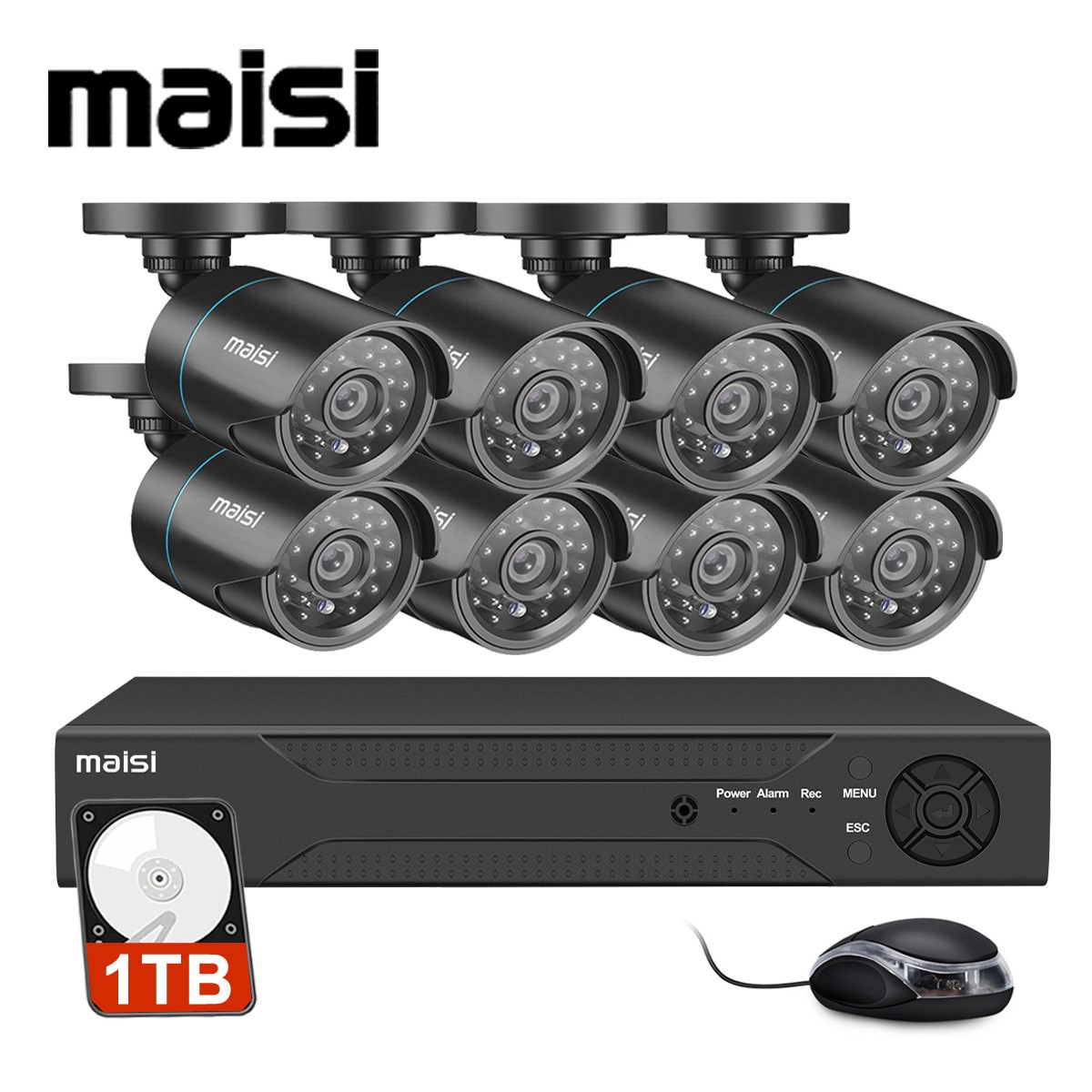 5MP 8CH HD DVR CCTV Security System 5MP Home Outdoor Surveillance Night Vision