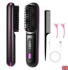 Portable Hair Straightener Brush Antiscald Hair Cordless Hair Straightener Brush