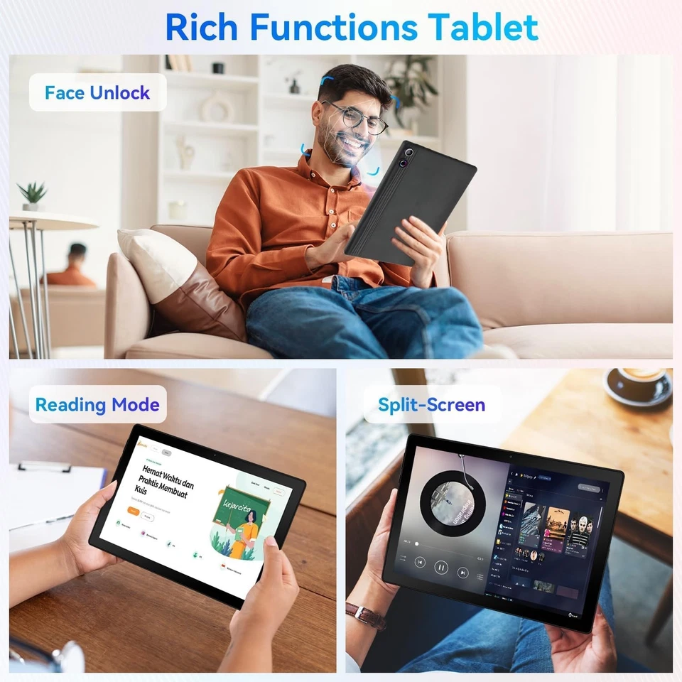 Ainmel 10 inch Tablet, Tablets Android 14 8GB RAM 64GB ROM,1TB TF Card Expand, 1 - Image 4 of 4