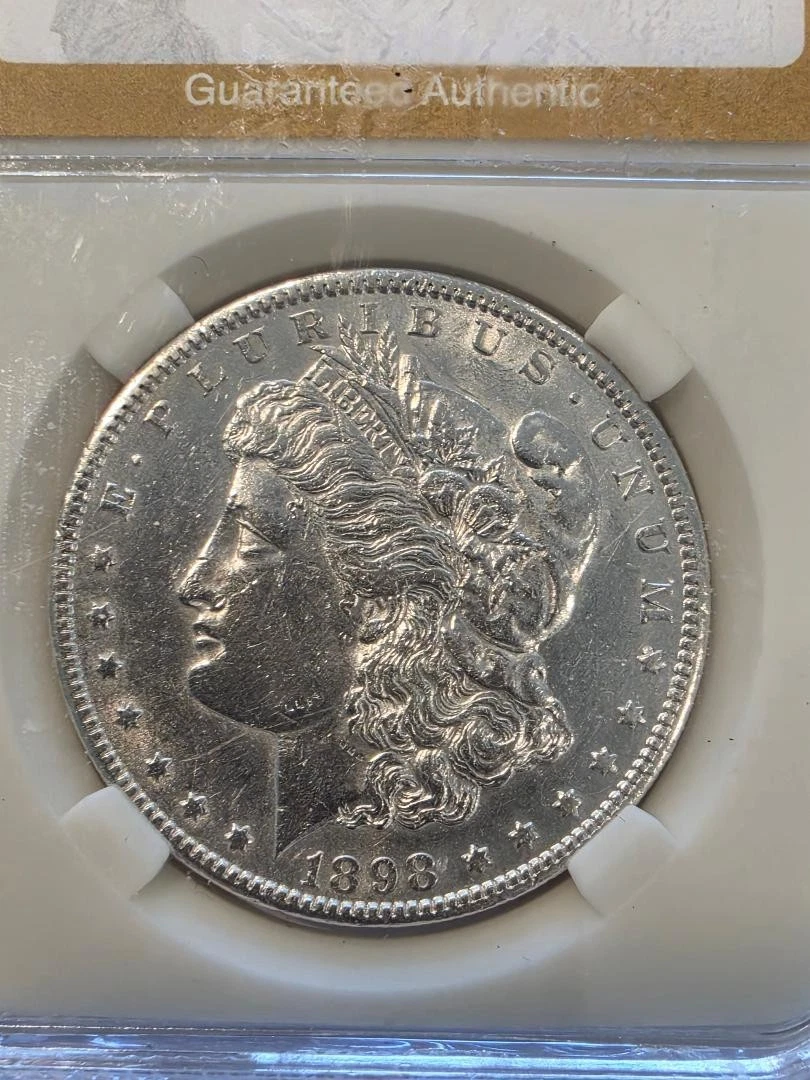 Silver MS 62 Graded 1898 Year Morgan US Dollars (1878-1921) for