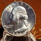 1964 D Washington Quarter Choice Gem BU Uncirculated Mint State 90% Silver