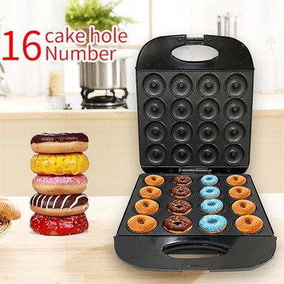 Mini Donut Maker Machine 16-Hole Electric Doughnut and Pancake Maker Non-Stick