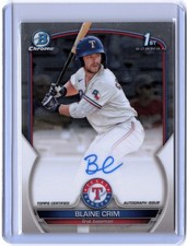 Blaine Crim (RC) 1st Rookie Auto 2023 Bowman CPA-BC