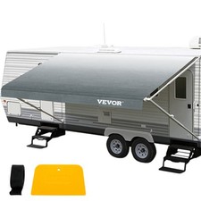 VEVOR 15ft RV Awning Fabric RV Camper Trailer Replacement Fabric Gray Fade