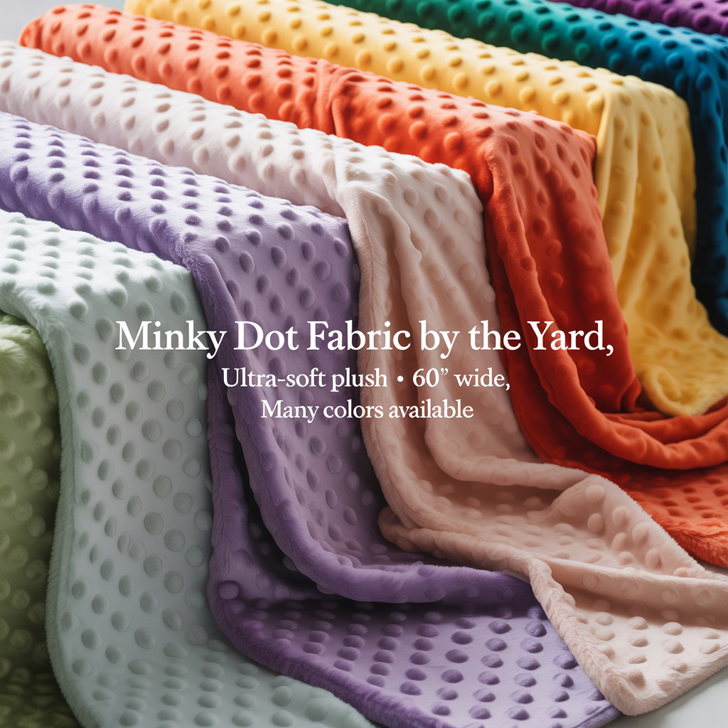 Minky Dot Fleece Fabric by Yard – 60" Wide Soft Plush Dimple Minkee