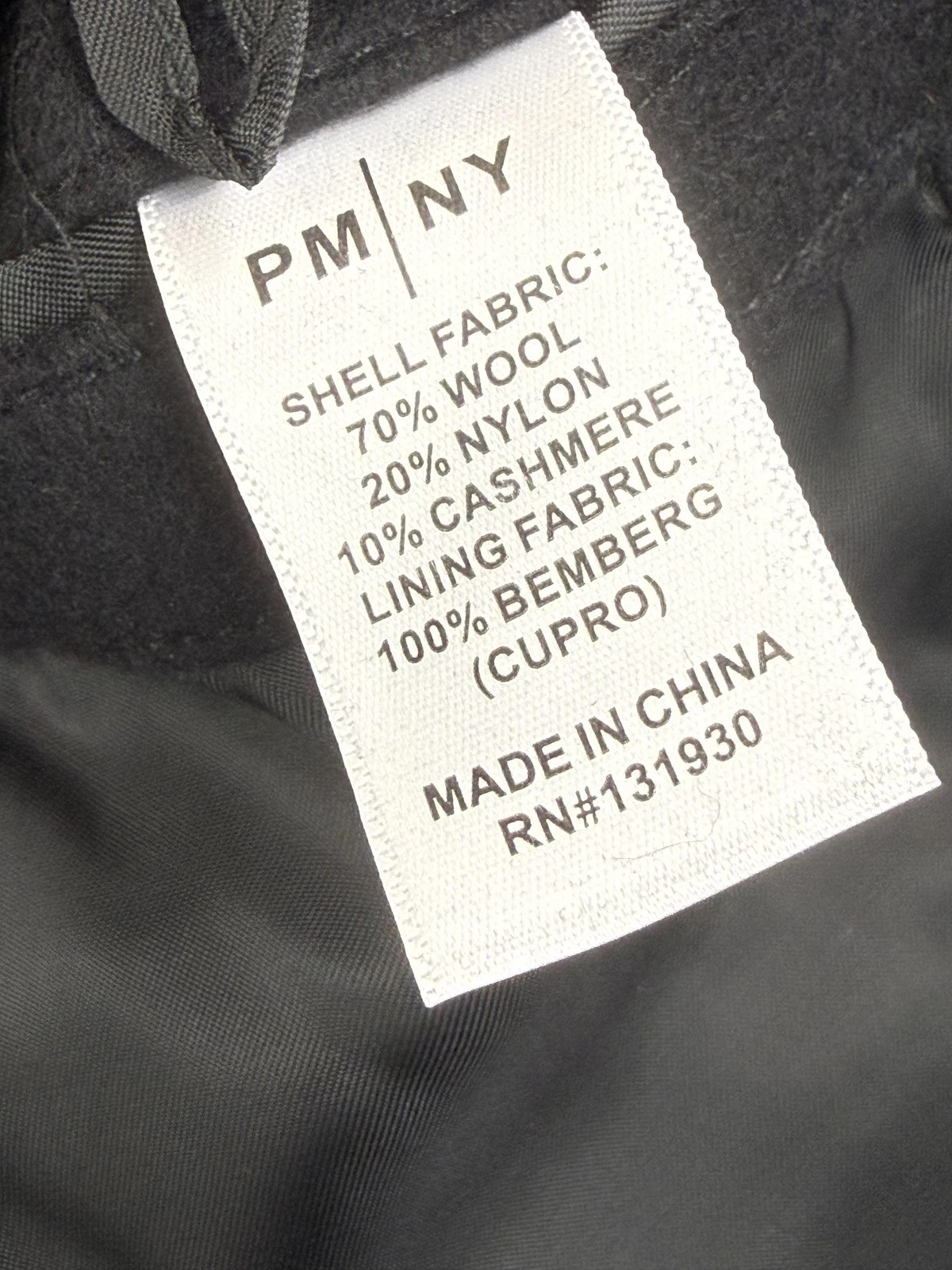 Peter Manning Coat Mens 2XL Black Wool Cashmere Overcoat Lined Classic image 4