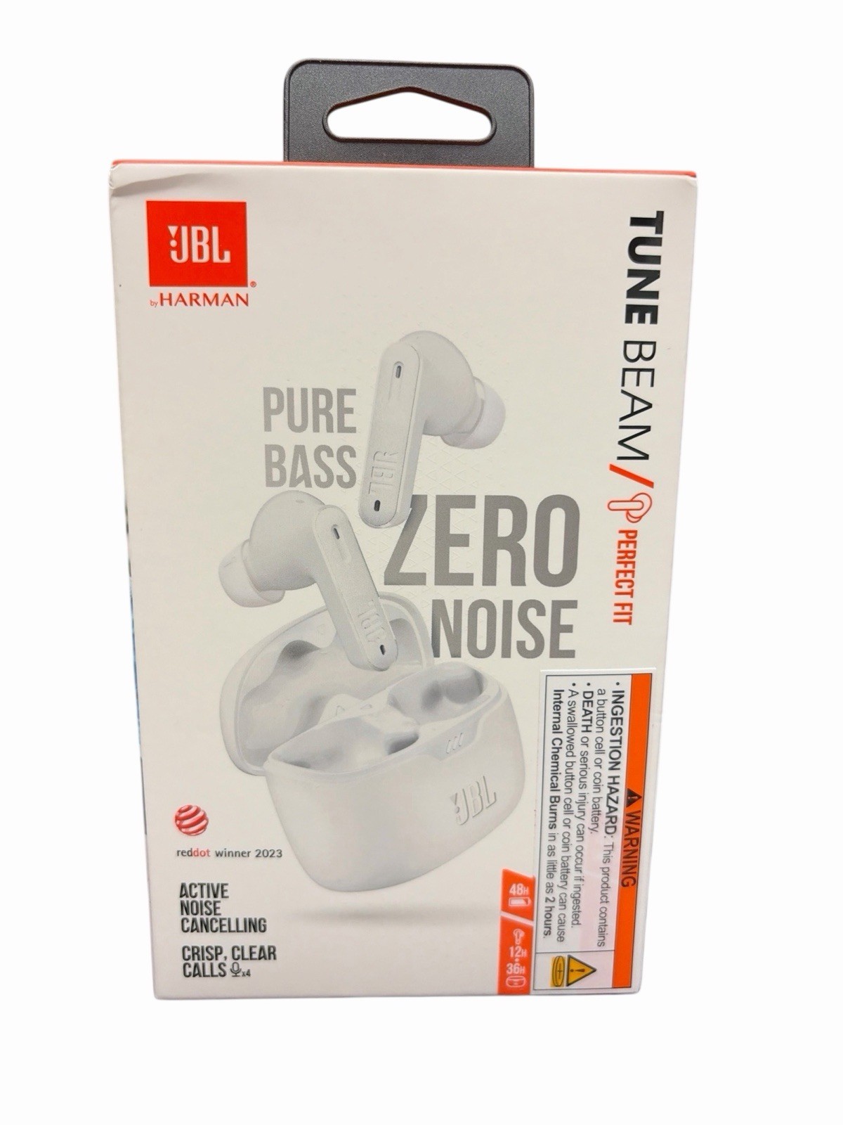 SEALED - JBL White Tune Beam TWS Bluetooth Zero Noise Earbuds Pure Bass