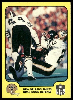 Drag-Down 1978 Fleer Team Action #34 New Orleans Saints