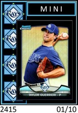 1-2013 BOWMAN RISIN THRU THE RANKS BLACK REF TAYLOR GUERRIERI RAYS 01/10 FIRST 