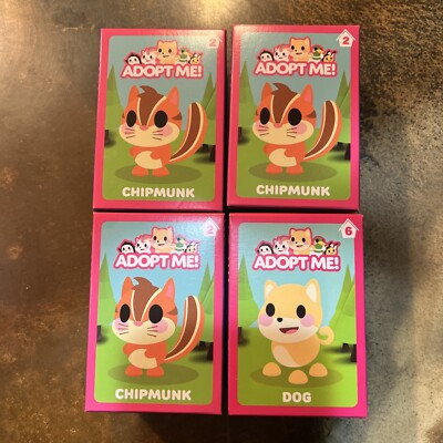 Mcdonald s Lot of 4 Adopt Me Chipmunk /Dog Pet Happy Meal Toys 2 NEW