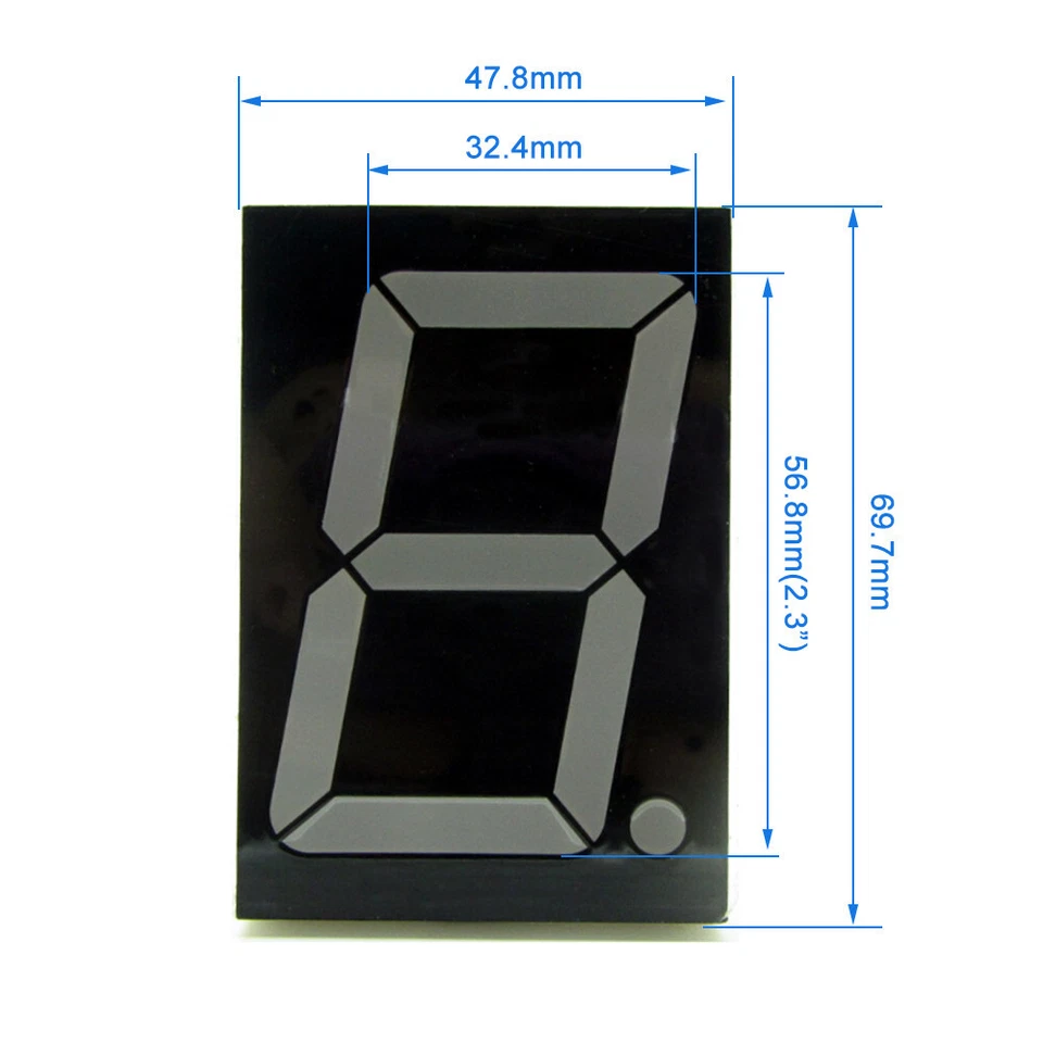 5X 2.3" Common Cathode LED Single Digit Display 1 Bit 10-Pins PCB Red 7 Segment - Image 4 of 4