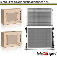 Aluminum Radiator & AC Condenser Cooling Kit for Jeep Grand Cherokee 16-21 Dodge
