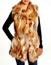 Nwt $5,000 Maximilian Red Fox Pieced Genuine Fur Mid-length Vest Sz S Fits 4 6
