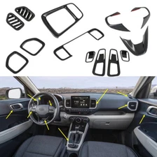 13Pcs Carbon Fiber ABS Car Interior Kit Cover Trim For Hyundai Venue 2020-2024