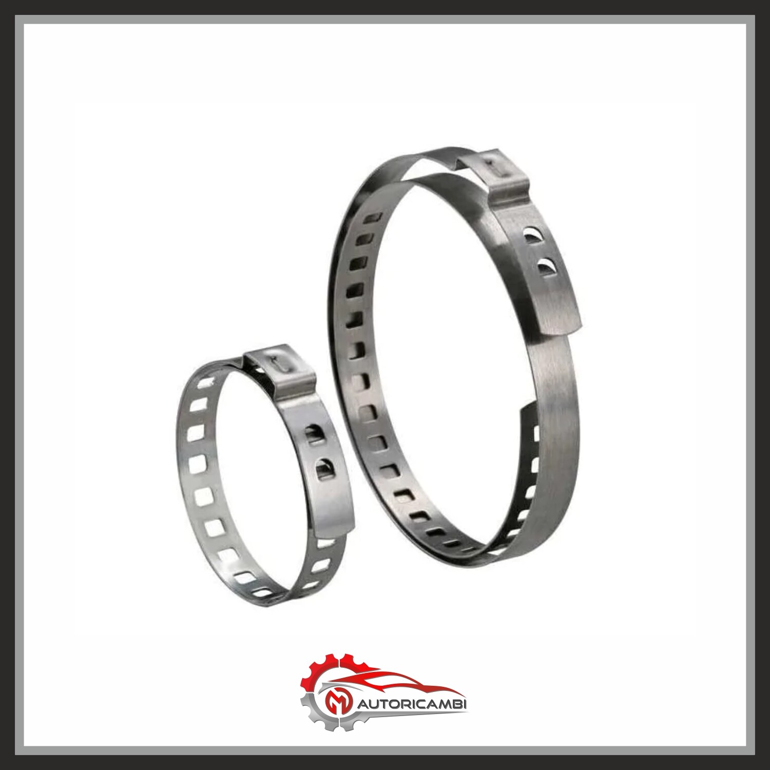 FASCETTA METALLICA INOX STRINGITUBO CON BANDA 9MM BUSTINE DA 10PZ