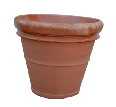 Tymar Set Di 2 Vasi Per Fiori Rotondi In Plastica Resistente UV - Color Crema 21 Cm - 2