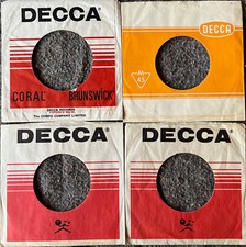 Lot of 4x DECCA RECORDS orig 1960s Rock/Pop/R B RARE 7" 45rpm sleeves