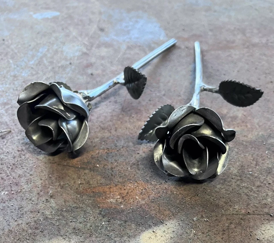 hand crafted welded, metal Single Rose By Mr. Welder,LLC - Image 3 of 4