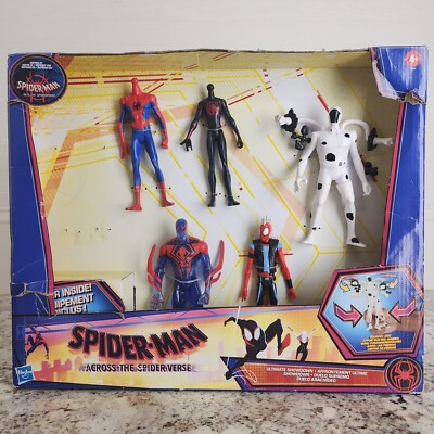 5 FIGURES - 2 MISSING HEADS, Spider-Man Across The Spiderverse Ultimate Showdown