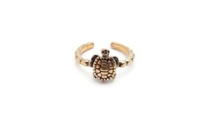 Bague orteil tortue de mer en argent sterling 925 taille 2,5