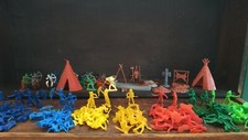 Cowboys and Indians Lot 134 pcs Teepee Canoe