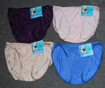 4 pairs VANITY FAIR String Bikini ILLUMINATION 18108 Panty Solid Colors  6 / M
