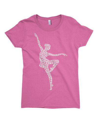 Dance Ballerina Typography Girls Fitted T-Shirt Girl Ballet Dancer - Afbeelding 1 van 10