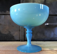 Coupe Opaline Bleu Turquoise XIXe H 15 Cm
