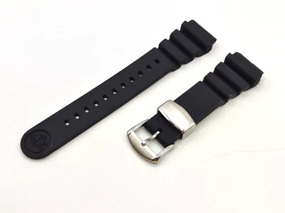 ONE MORE Cinturino seiko turtle skx 6309 6306 flat vent Nero 22 mm Diver sub silicone