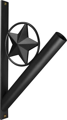 Anley Star Décor Flagpole Bracket - Wrought Iron Flag Pole Holder Diameter of 1''