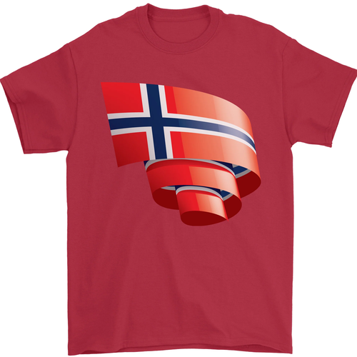 Curled Norway Flag Norwegian Day Football Mens T-Shirt 100% Cotton - Picture 3 of 106