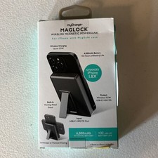 MyCharge Maglock 6000mAh Wireless Charger  USB-C Port Power Bank Stand - NEW