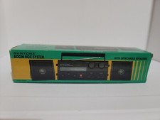 Vintage 1996 Suntone Boom Box System AM/FM Dual Detachable Speakers.