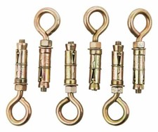 6Pc 8Mm Heavy Duty Closed Hook Eye Bolt Rawl Shield Wall Anchor Expansion Bolts