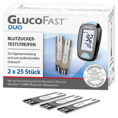 Glucofast Duo Blutzucker-Teststreifen 2x25 Stück