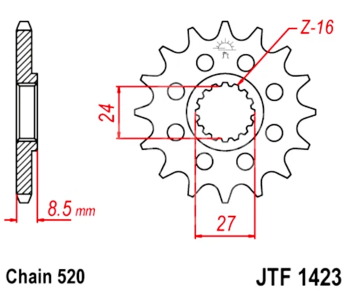 Kit de piñones y cadena de transmisión 520 JT para Suzuki GSXR 1000 2009-2016 Foto 3 de 4