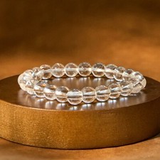 Clear Quartz Crystal Stretch Bracelet 8mm Round Reiki Healing Gemstone Beads