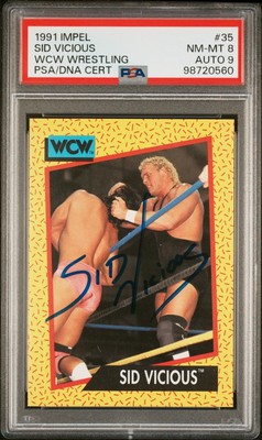 Sid Vicious Hand Signed WCW 1991 PSA Signed / Graded - 1 of 1 with PSA