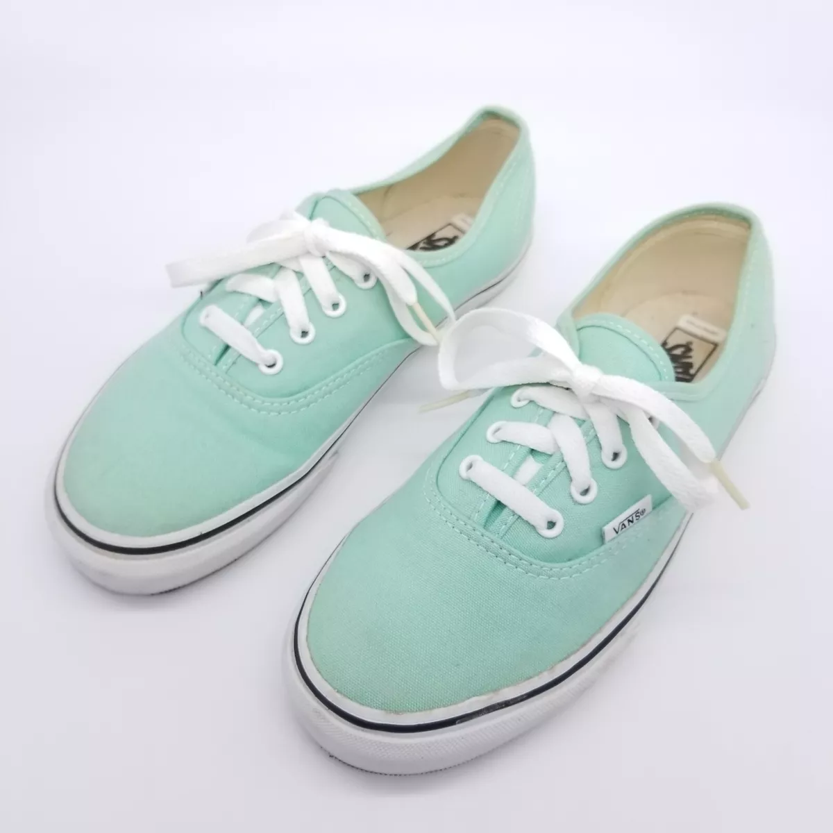 VANS Authentic Girls 4 Kids Youth Shoes Green Sneakers Canvas Low Top Lace Up