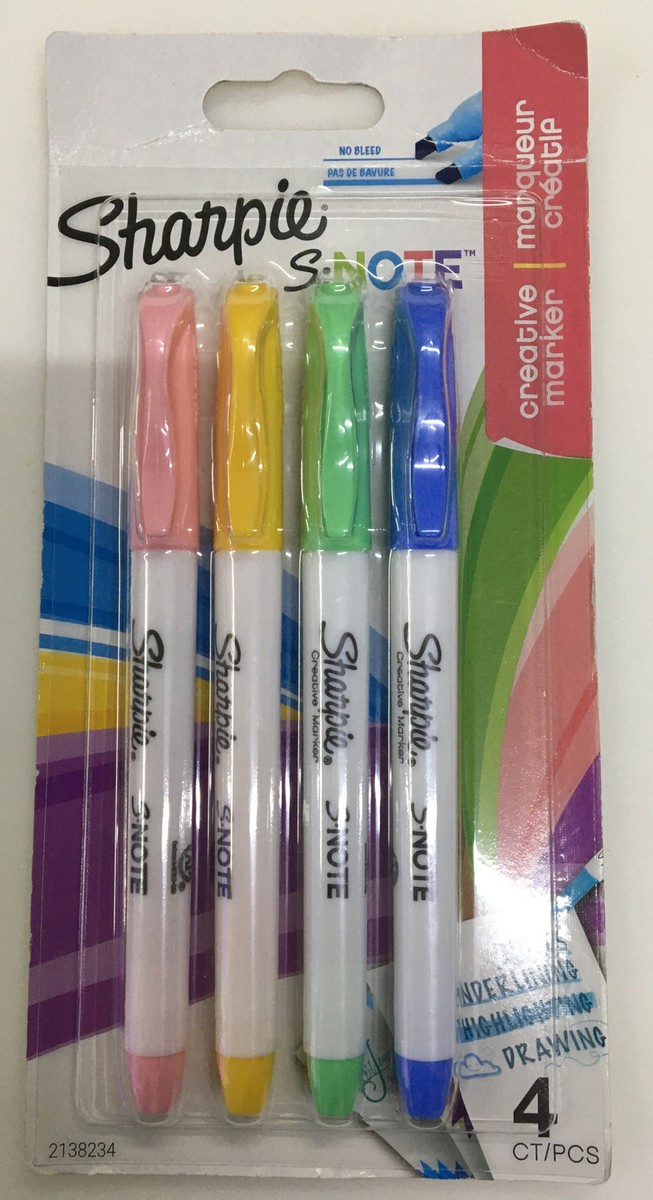 Sharpie S NOTE Highlighter Pens Permanent Marker Colour Pack Set