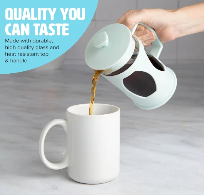 Aqua French Press & Frother Set – 4.5-Cup Coffee Maker Gift - Изображение 4 из 4