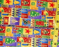 FABRIC - FABRI-QUILT "SEASON'S GREETINGS" CHRISTMAS 100 COTTON - 1.138 YDS NEW