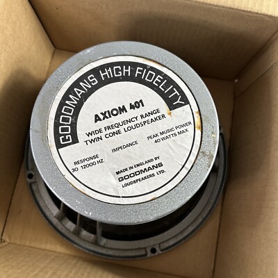 Goodmans Axiom 401 12'' 15 ohm coaxial speakers 1970s - Hammerite grey