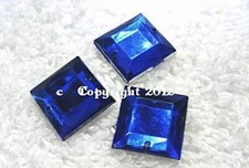 Strasssteine nähen Aufnähsteine Quadrat ca 12mm Blau 1A Qualität Glitzersteine