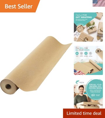 Thick and Durable 100% Recycled Kraft Paper Roll - Eco-Friendly Packing Solution
