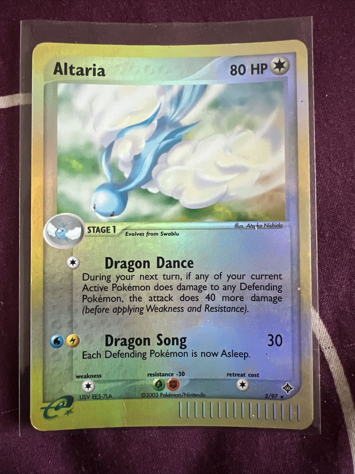 Altaria - 2/97 EX Dragon - E Series Reverse Holo Pokemon Card - NM