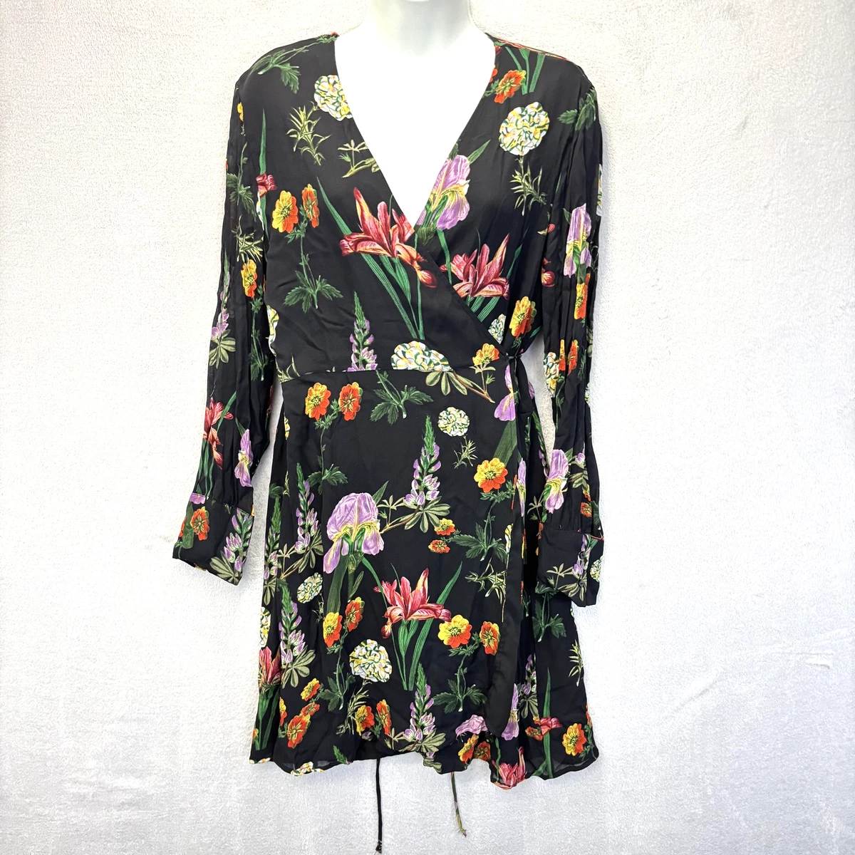 chinese dress ladies Zara Floral Print Silky Texture Long Sleeve Button Front Shirt Maxi Dr –  Letay Store main image 0