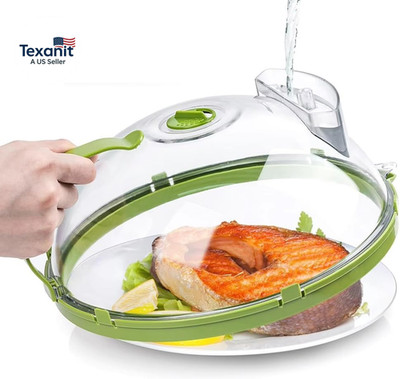 Microwave Splatter Cover with Steam Vent and Handle,10 Inch Clear Plate Cover, E