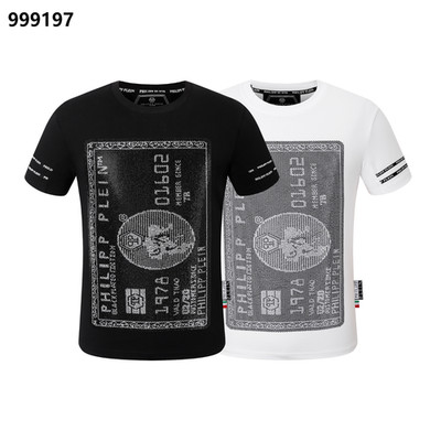 NWT Philipp Plein Animal Diamond Emblem Black/White Merino T-shirt
