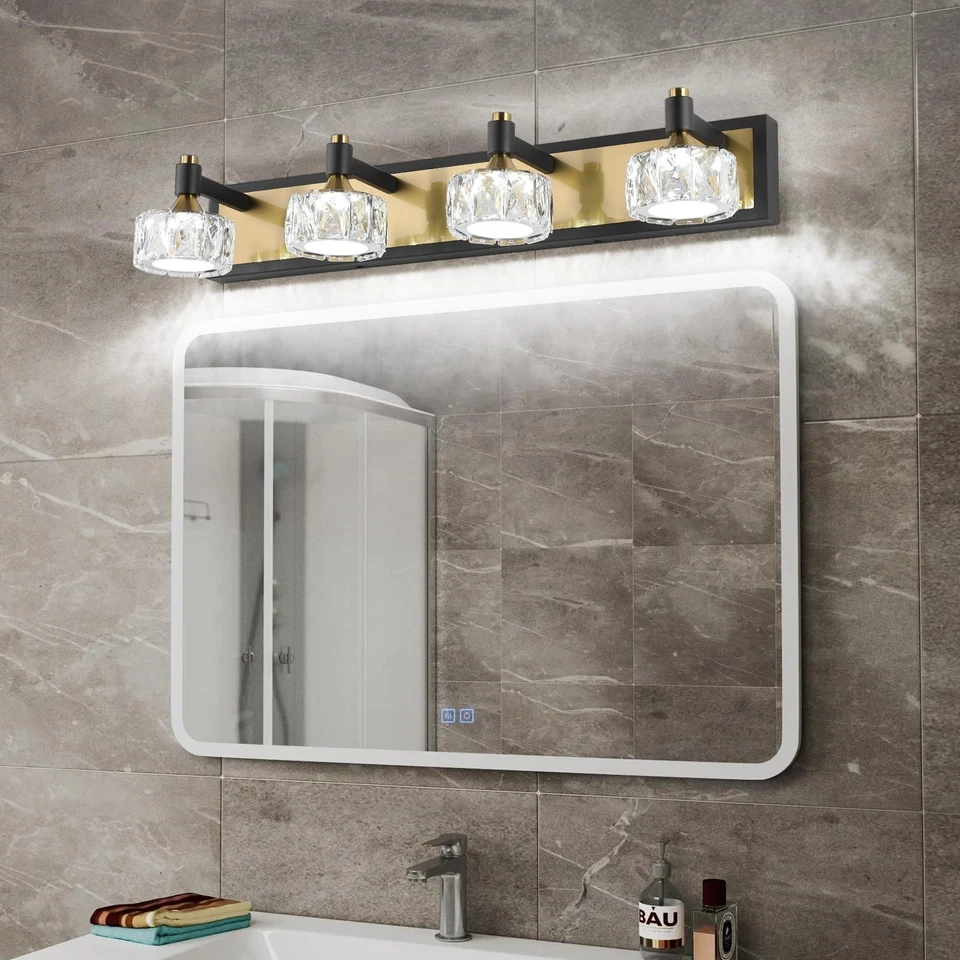 4 светильника для туалетного столика, регулируемая яркость кристалл современный светильник для ванной... - Изображение 2 из 4